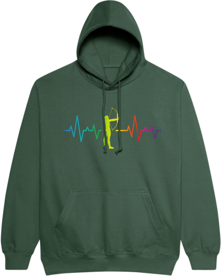 Bogensport Hoodie "Heartbeat" Motiv 7